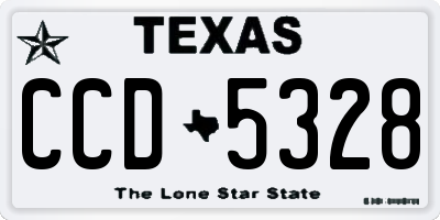 TX license plate CCD5328
