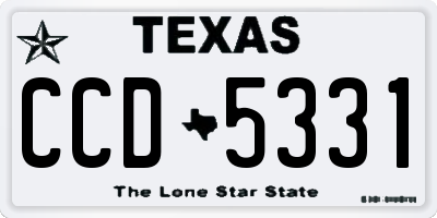 TX license plate CCD5331