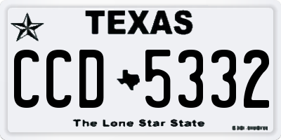 TX license plate CCD5332