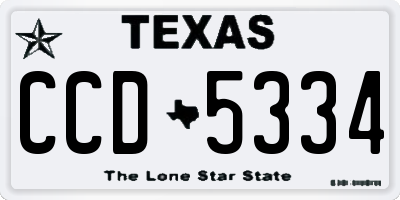 TX license plate CCD5334