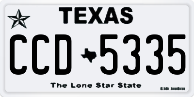 TX license plate CCD5335