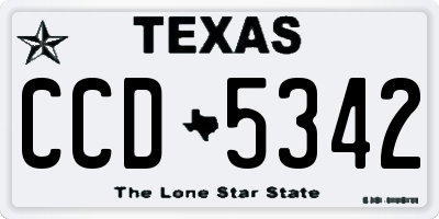 TX license plate CCD5342