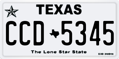 TX license plate CCD5345