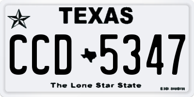 TX license plate CCD5347