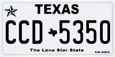 TX license plate CCD5350
