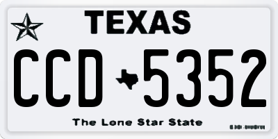 TX license plate CCD5352