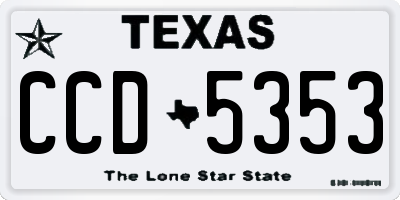 TX license plate CCD5353