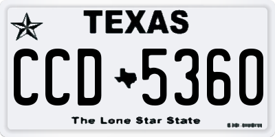 TX license plate CCD5360