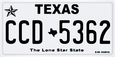 TX license plate CCD5362