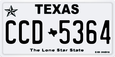 TX license plate CCD5364