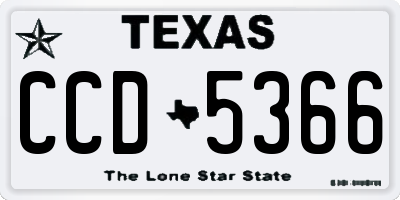 TX license plate CCD5366