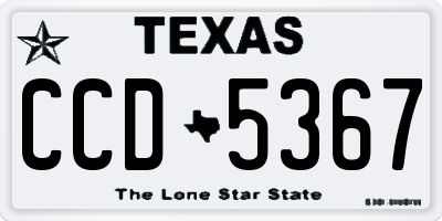 TX license plate CCD5367