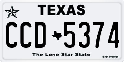 TX license plate CCD5374