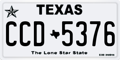 TX license plate CCD5376
