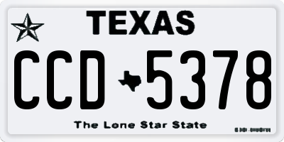 TX license plate CCD5378