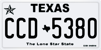 TX license plate CCD5380