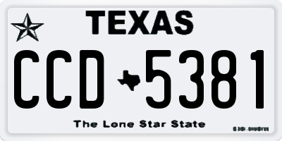 TX license plate CCD5381