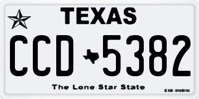 TX license plate CCD5382