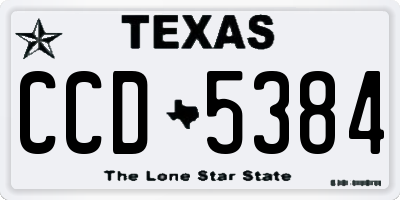 TX license plate CCD5384