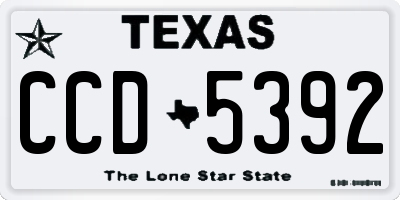 TX license plate CCD5392