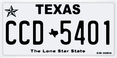 TX license plate CCD5401
