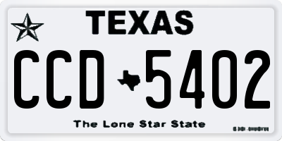 TX license plate CCD5402