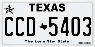 TX license plate CCD5403