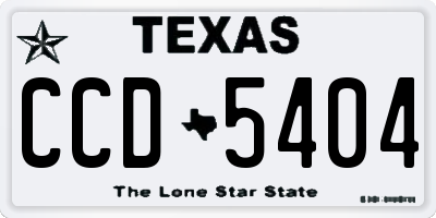 TX license plate CCD5404