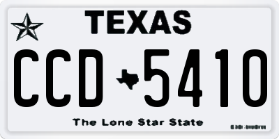 TX license plate CCD5410