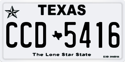 TX license plate CCD5416