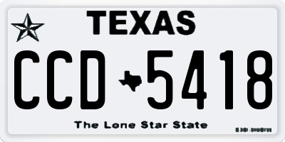 TX license plate CCD5418