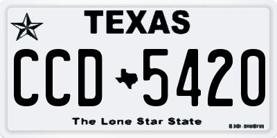 TX license plate CCD5420