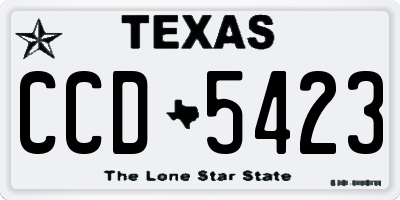 TX license plate CCD5423