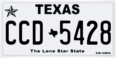 TX license plate CCD5428