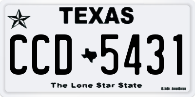 TX license plate CCD5431