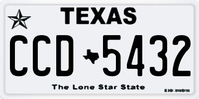TX license plate CCD5432
