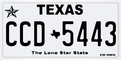TX license plate CCD5443