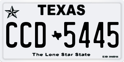 TX license plate CCD5445