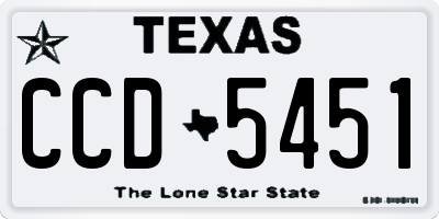 TX license plate CCD5451