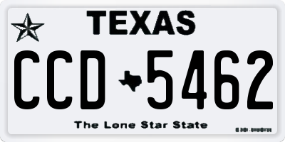 TX license plate CCD5462