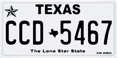 TX license plate CCD5467