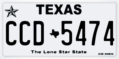 TX license plate CCD5474