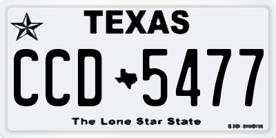 TX license plate CCD5477