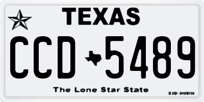 TX license plate CCD5489