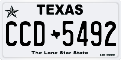 TX license plate CCD5492