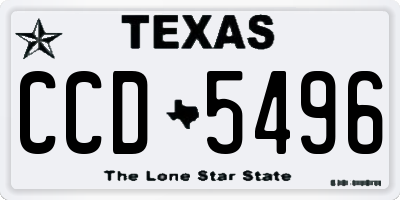TX license plate CCD5496