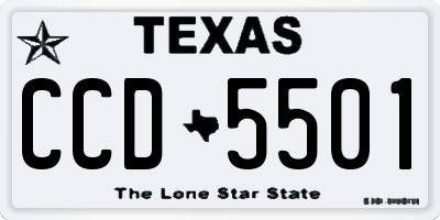 TX license plate CCD5501