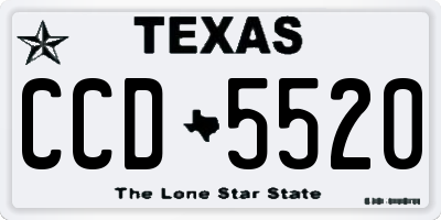 TX license plate CCD5520