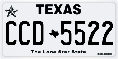 TX license plate CCD5522
