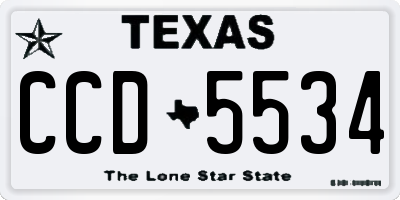 TX license plate CCD5534